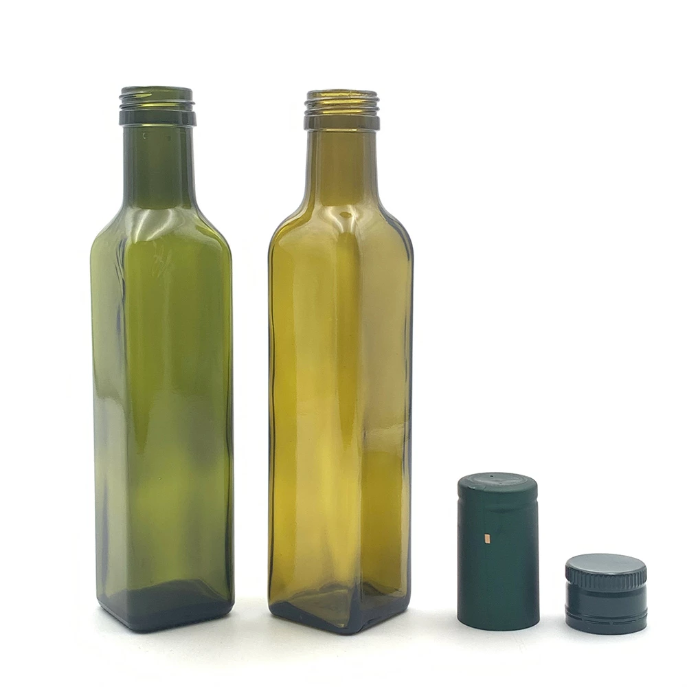 Bottiglia di olio d'oliva in vetro verde da 250 ml