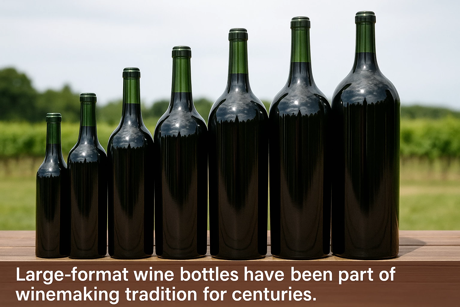 Espositore per bottiglie di vino di grande formato