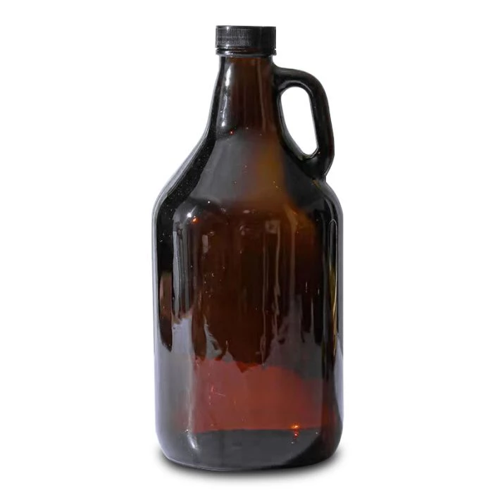 Bottiglia growler per birra ambrata da 2 litri, brocca da birrificio ricaricabile da 64 once con manico